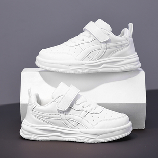 ABC IM儿童白色运动鞋皮面中大童小学生休闲鞋男童鞋跑步鞋女童鞋