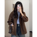 美拉德咖色拉炼夹克小上衣女早秋季2025新款独特漂亮韩系穿搭外套