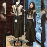 韩系一整套深冬穿搭2025小香风富家千金超好看的毛衣套装连衣裙子