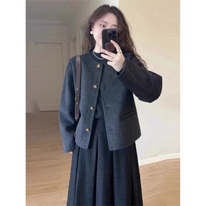 短款小香风呢子大衣女2025年新款毛呢外套小个子赫本风高级感韩系