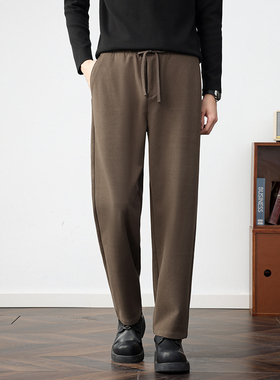 DESSO含绵羊毛休闲长裤/含绵羊毛宽松休闲直筒裤