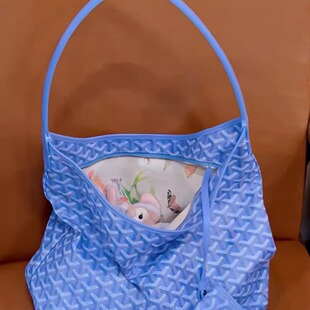 真皮狗牙包新款托特包购物袋老花hobo腋下包通勤手提单肩包双面