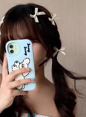 芭蕾风丝带蝴蝶结编发发夹迷你小号刘海夹侧边夹碎发夹子少女饰品