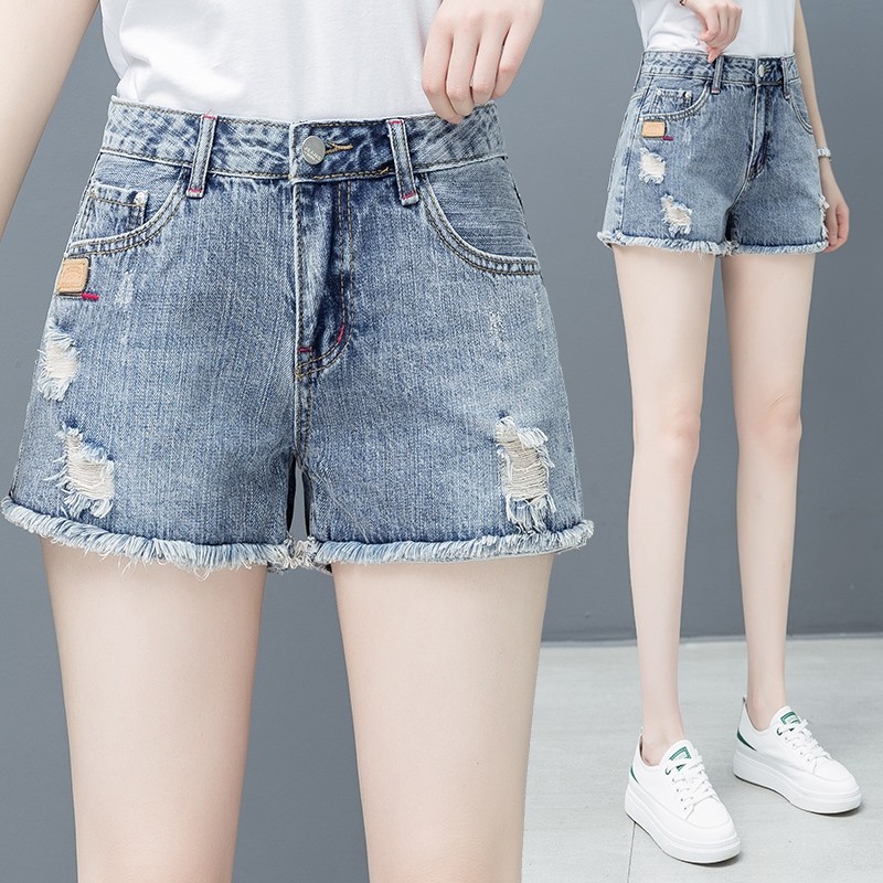 9elipzi久利诗官方旗舰店官网高腰牛仔短裤以纯色女士2020新款网