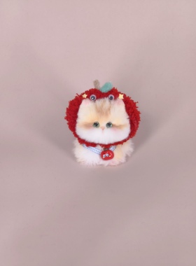 【红苹果金渐层】原创头套猫咪汽车摆件成品玩具礼物8cm高