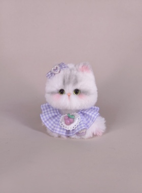 【葡萄银渐层】原创设计猫咪摆件成品生日礼物玩具汽车挂件包挂