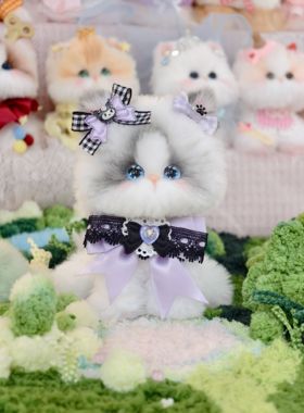 【大款】原创设计13cm布偶猫成品扭扭棒萌宠玩具蓝双汽车摆件