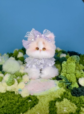 【大款乳白】原创设计礼物13cm猫咪成品扭扭棒萌宠汽车摆件