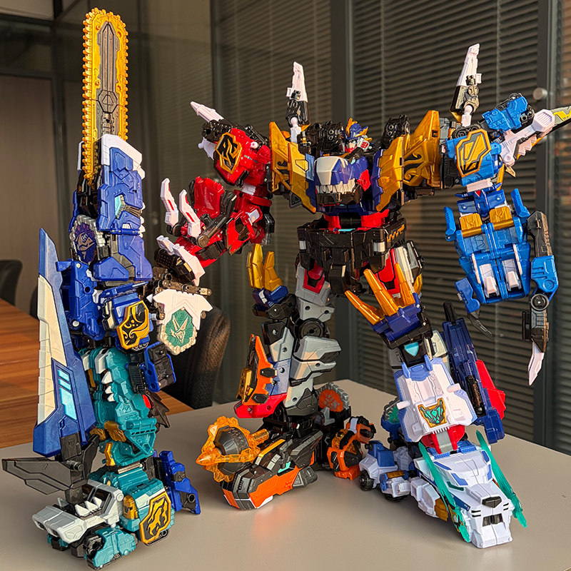 雷克斯凯撒提拉迷你特工队8最强恐龙变形机甲玩具男孩机器人金刚