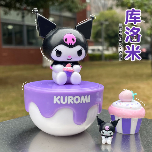 三丽鸥女孩玩具 蛋糕装饰盲盒美乐蒂摆件公仔收藏 库洛米玩偶手办