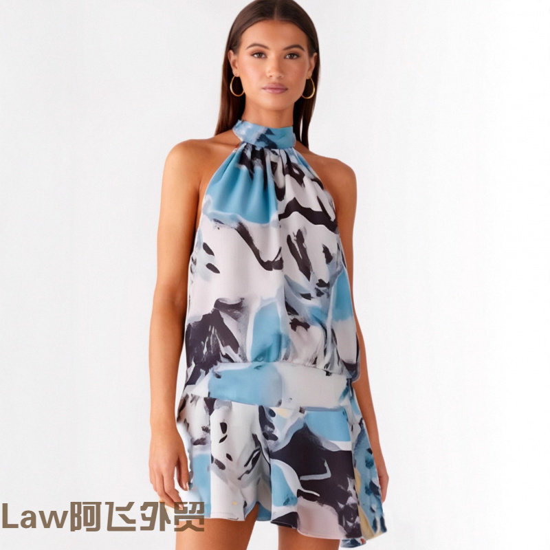 Lace sexy casual draped satin vest性感无袖挂脖系带露背短款连,女装/女士精品,连衣裙,淘宝优惠券,粉丝福利购,淘宝优惠卷