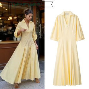 deep neck party 风衣连衣裙 Sexy dress翻领衬衫 satin