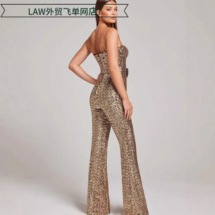 deep top Sexy dress时尚 camisole ball 性感链条腰带亮 sequin