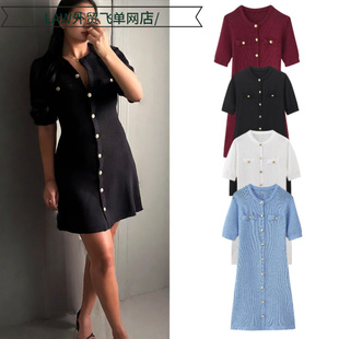 neck party Sexy 修身 deep dress货源时尚 简约百搭圆领短 satin