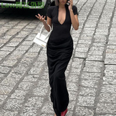 slim sexy fit Lace party perspective dress性感深短袖 纯色辣妹