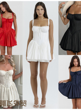 Flattering sexy floral print strapless dress性感蕾丝拼接吊带