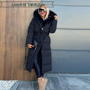 Cotton Thermal Coat优雅高级感保暖毛领松紧腰带连 Casual Sexy