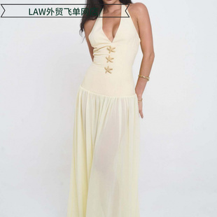 neck party Sexy 性感辣妹海心装 deep dress时尚 饰拼接系 satin