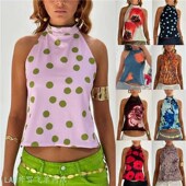 top neck Sexy sleeveless shirt women2025挂脖优雅无袖 露肩长