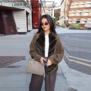 Casual 高级感立领长袖 Thermal Coat时尚 仿皮草拼接 Cotton Sexy