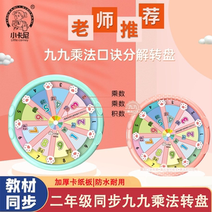 儿童九九乘法盘教具99口诀表分解学习转盘二年级上册数学口算盘