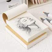 空白加厚记事本便携diy封面创意素材本黑卡上翻笔记本子简约牛皮