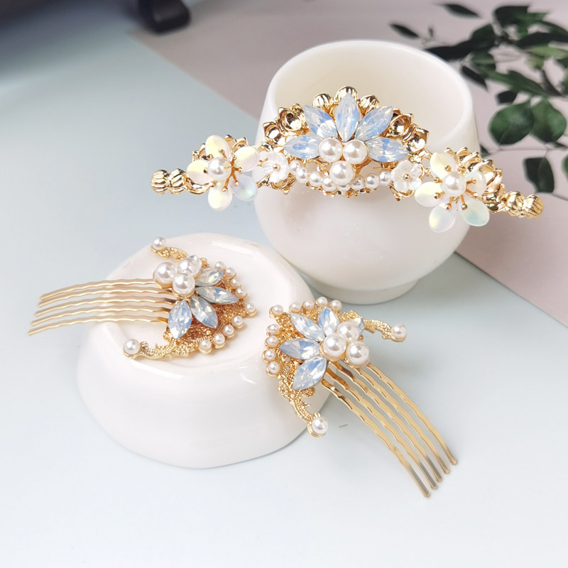 古装手作原创襦裙小发冠u钗百搭日常发饰精美气汉服复古风配饰品