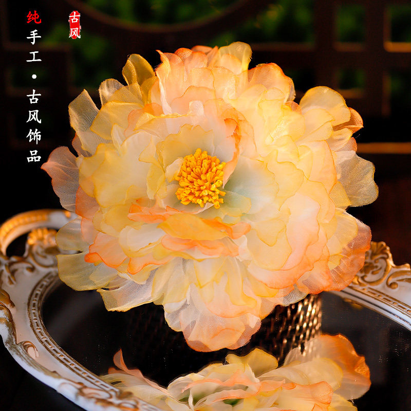 唐风大花朵头饰牡丹仿真花诃子裙娟花发夹汉服配饰古装造型道具花
