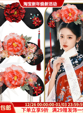 格格旗头汉服发饰古装假发包清朝宫廷风头饰古风满族成人发饰造型