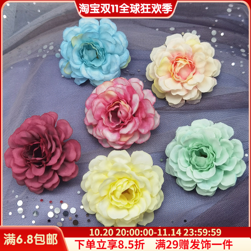 古装宋制汉服头饰发冠杜鹃绢花对夹古风甜美配饰精美襦裙发饰全套