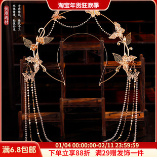 古风发箍汉服头饰蝴蝶圣母光环百搭敦煌发饰光圈异域风古装发饰品