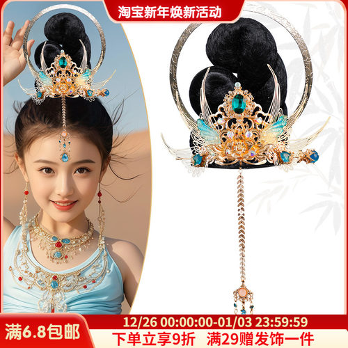 儿童古风假发包演出百搭造型