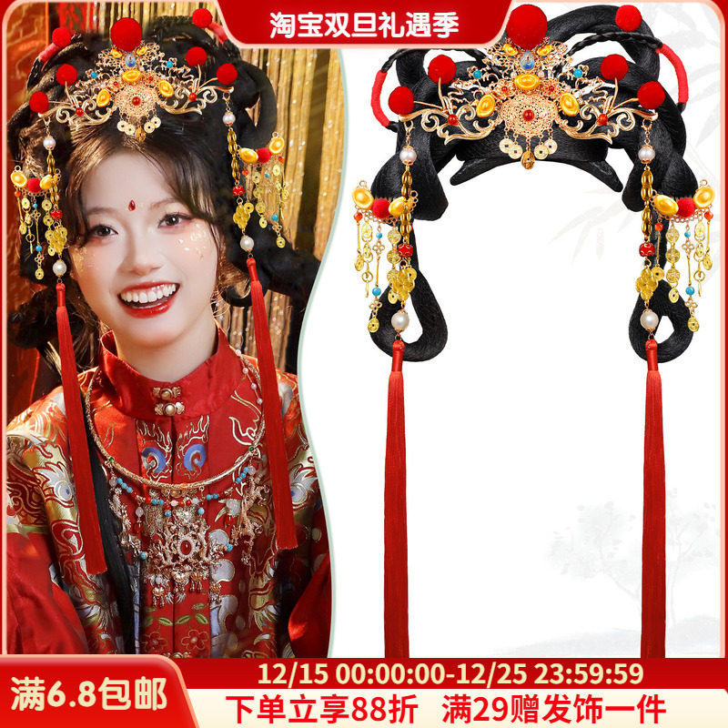 古风发饰新年假发组合