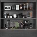 现代样板房厨房层架咖啡系列主题组合套装 饰品软装 摆件全屋定制