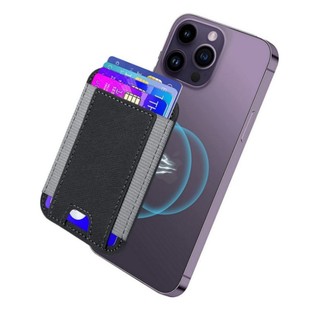 magSafe磁吸卡包松紧卡套适用iPhone16promax苹果15 14plus 13 12松紧布盒子DB防滑公交卡皮革插卡小尾巴卡套