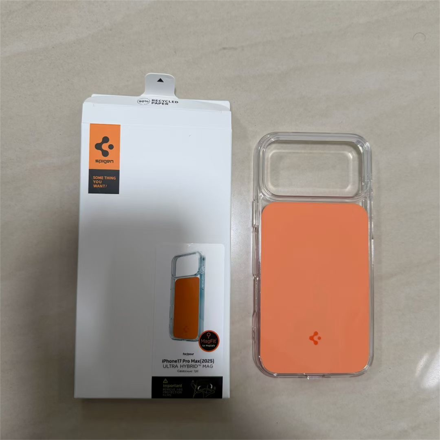 thumbnail for Spigen Is Suitable for Apple 17 Pro Transparent Magsafe Magnetic Phone Case, iPhone 17 Pro Max Transparent Orange Imitation Original Case, Full Protection Anti-Drop Case, Simple Protective Case