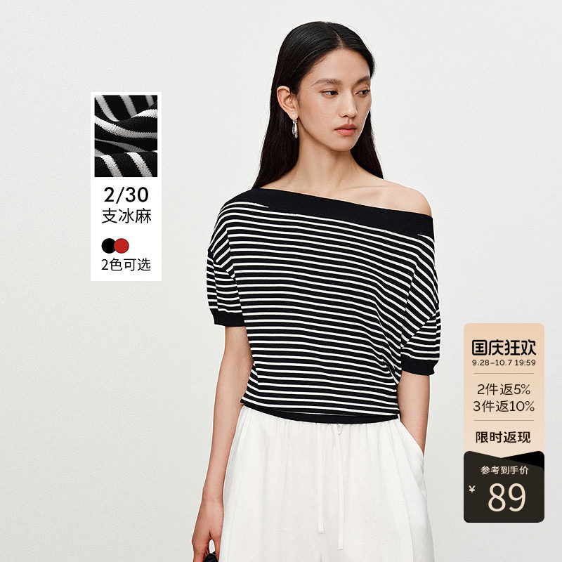 衣香丽影针织衫女秋装新款复古高级感短袖上衣图片