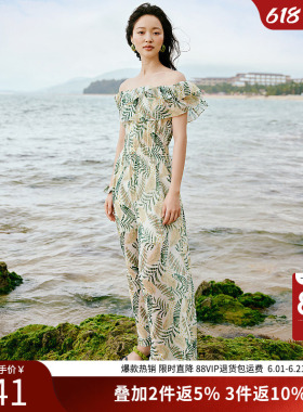 绿色碎花连体裤女衣香丽影2026夏季新款设计感高级气质减龄连体衣