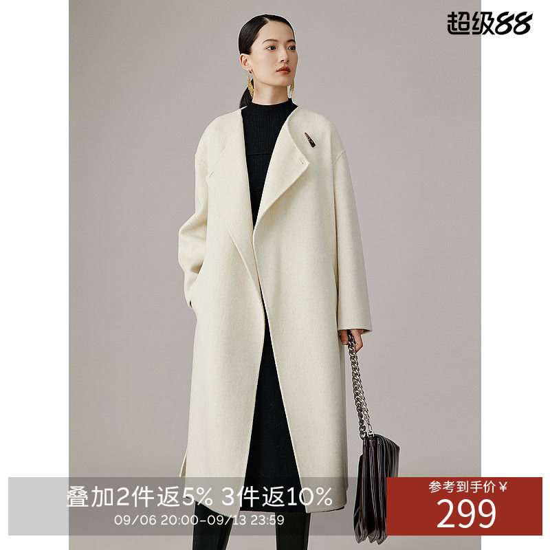 【100%羊毛】牛角扣双面呢子大衣女2026年冬装新款高级感韩系外套