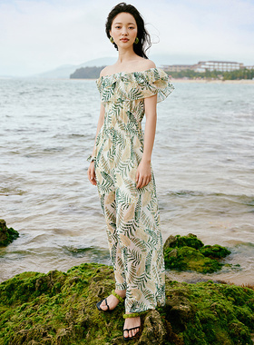 绿色碎花连体裤女衣香丽影2026夏季新款设计感高级气质减龄连体衣