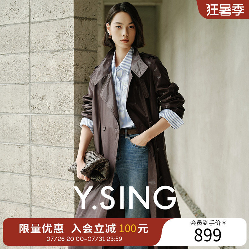 衣香丽影100%棉涂层风衣女中长款2026秋装新款高级感港风收腰外套