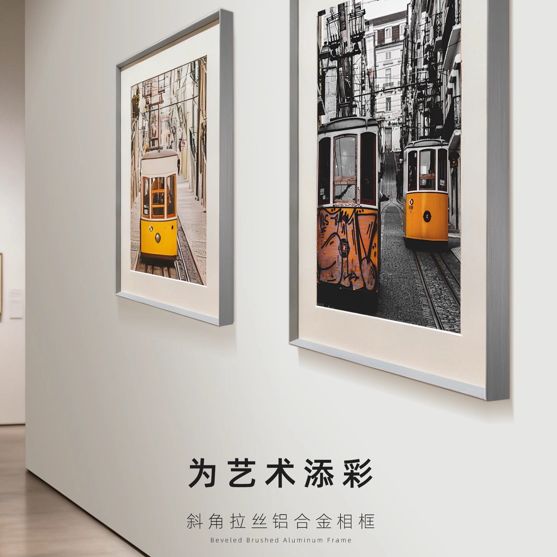 拉丝铝合金照片相框摆台画框定制图片