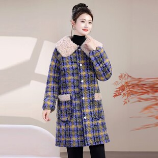 2026新款罩衣女冬季四川省服棉服防寒格子罩衣棉衣防脏中长款家用