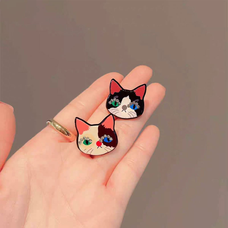 彩色小花猫咪胸针女高级感小众新胸针