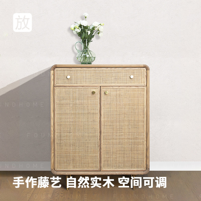 foundhome 收纳鞋柜门口玄关藤艺北欧简约多层家用实木门厅柜鞋柜|ruв категории жилой мебели, кабинет, чистка - от Buy2taobao.com для оказания профессиональной услуги покупки агента Taobao