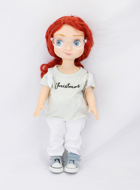 满56元包邮 16寸原版40CM沙龙娃娃衣服配件浅绿色上衣+白色牛仔裤