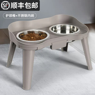 狗碗狗食盆猫咪狗狗吃饭专用喝水饭盆饭碗护颈碗宠物架子一体饭桌