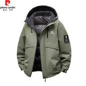 休闲宽松棉袄新款 加厚保暖棉服时尚 连帽防风棉衣男士 皮尔卡丹冬季