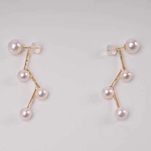 新款原创18K真黄金淡水珍珠耳环au750轻奢百搭气质情人节新年礼物