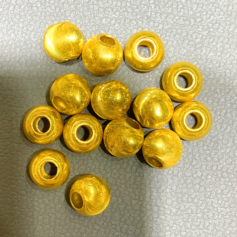 芙茉莉珠宝18K金猫眼隔珠Au750路路通吊坠手链项链配件diy女款